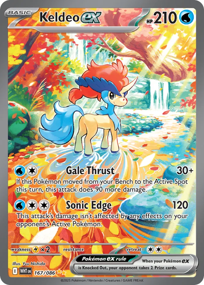 Keldeo ex #167 White Flare Pokemon card