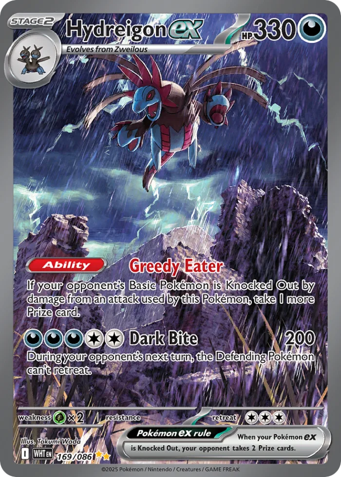 Hydreigon ex #169 White Flare Pokemon card