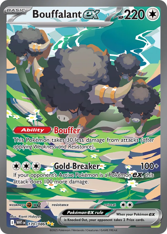 Bouffalant ex #170 White Flare Pokemon card