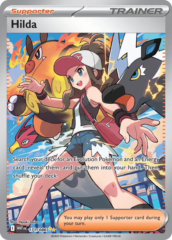 Hilda #171 White Flare Pokemon card