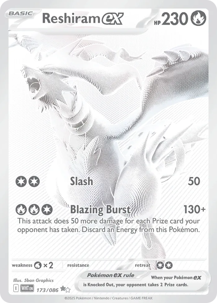 Reshiram ex #173 White Flare Pokemon card
