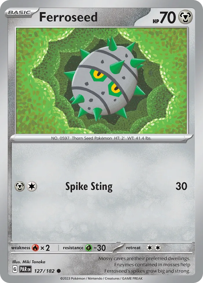 Ferroseed #127 Paradox Rift Pokemon card