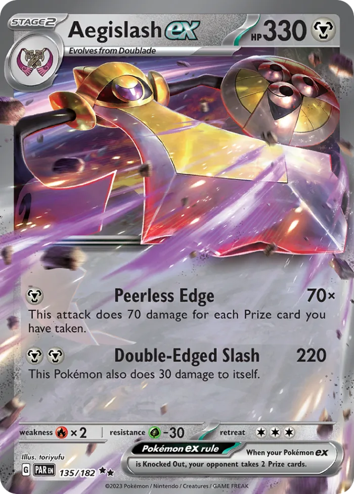 Aegislash ex #135 Paradox Rift Pokemon card