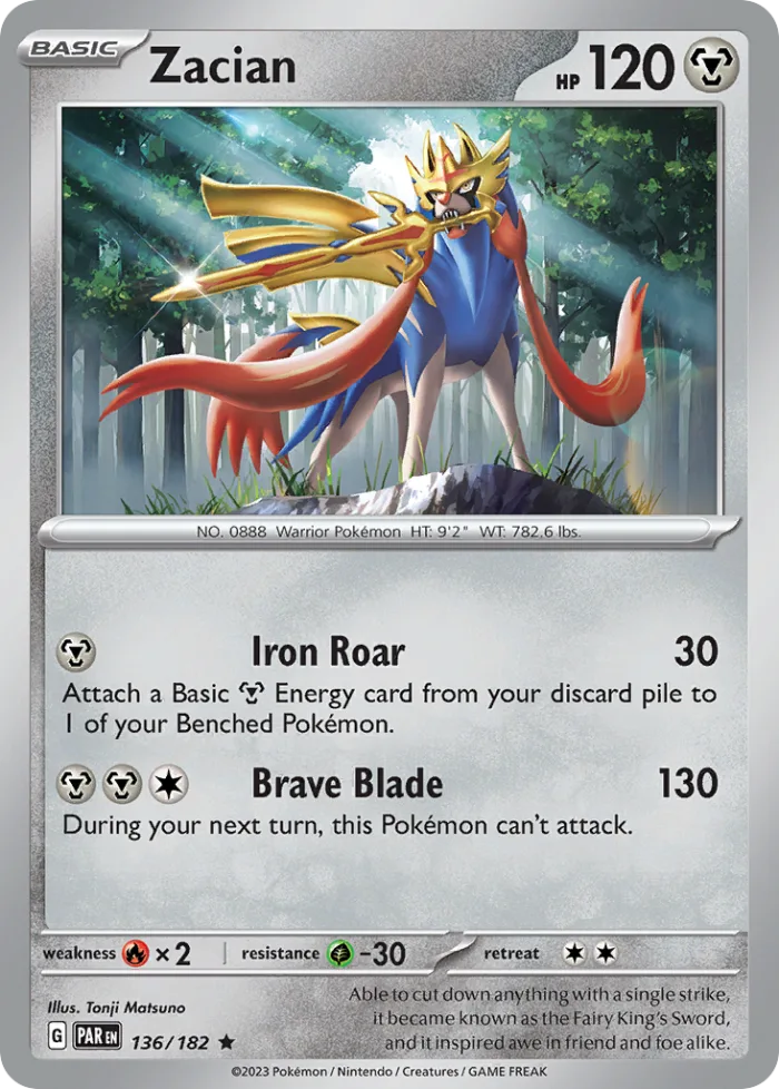 Zacian #136 Paradox Rift Pokemon card