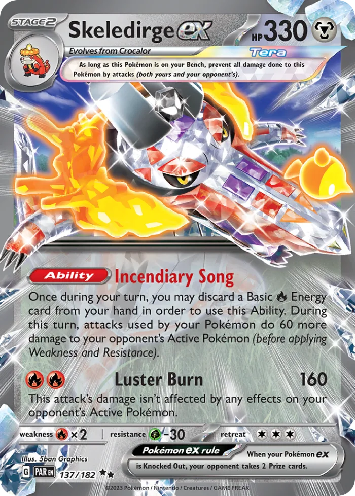 Skeledirge ex #137 Paradox Rift Pokemon card
