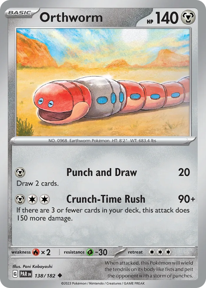 Orthworm #138 Paradox Rift Pokemon card