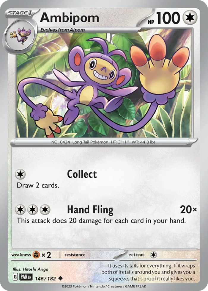 Ambipom #146 Paradox Rift Pokemon card