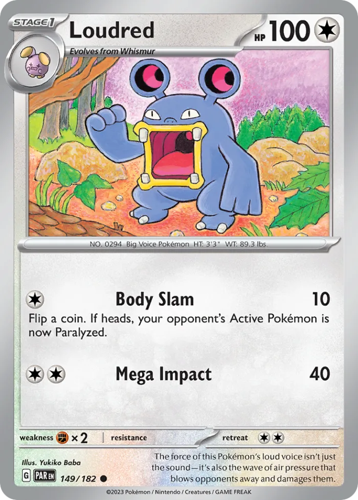 Loudred #149 Paradox Rift Pokemon card