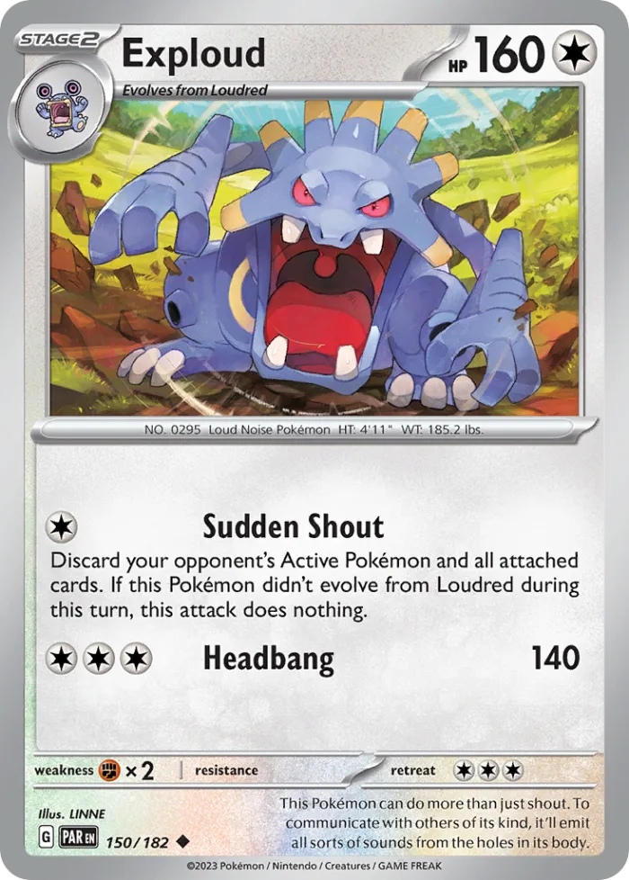 Exploud #150 Paradox Rift Pokemon card