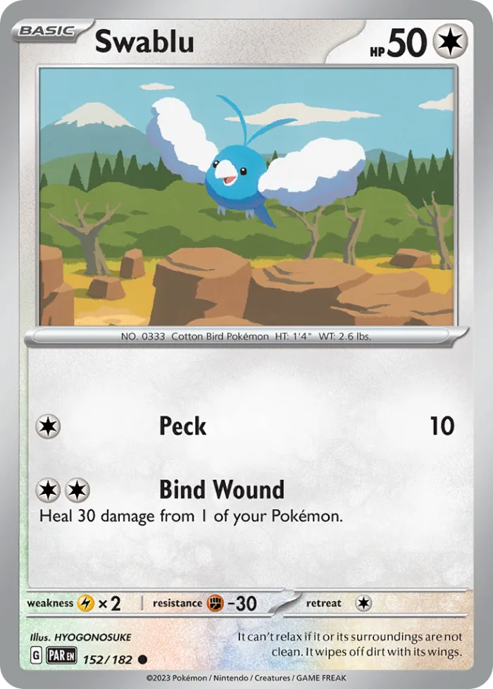 Swablu #152 Paradox Rift Pokemon card