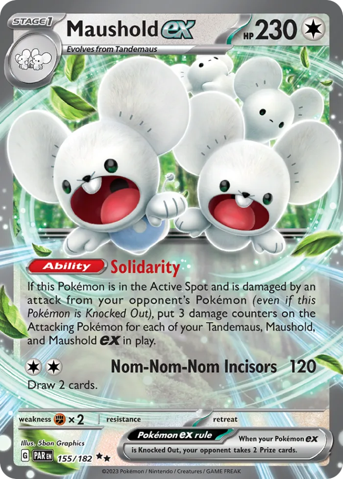 Maushold ex #155 Paradox Rift Pokemon card