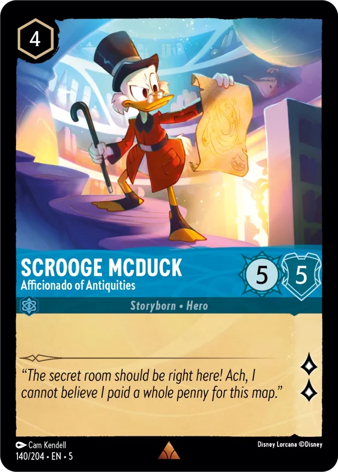 Scrooge McDuck #140 Shimmering Skies Disney Lorcana card
