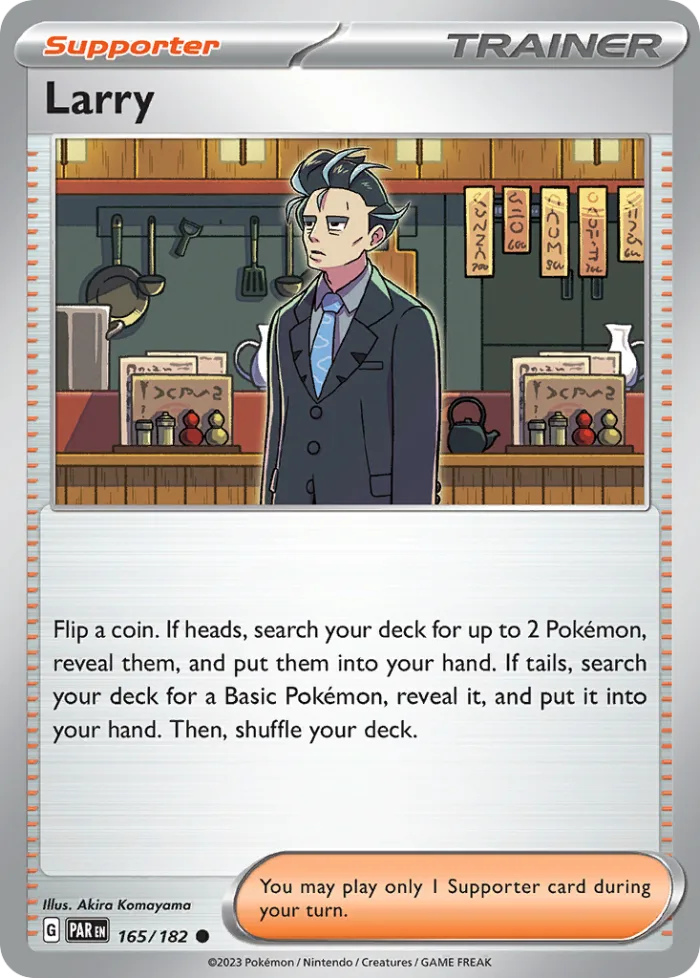 Larry #165 Paradox Rift Pokemon card