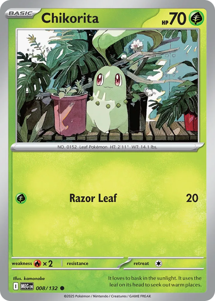 Chikorita #8 Mega Evolution Pokemon card