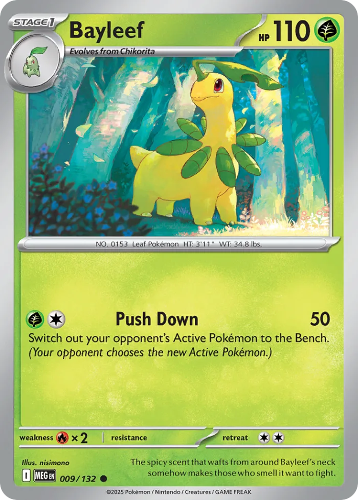 Bayleef #9 Mega Evolution Pokemon card