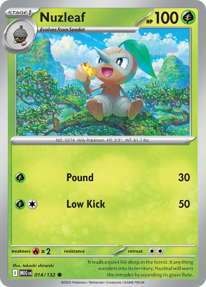 Nuzleaf #14 Mega Evolution Pokemon card