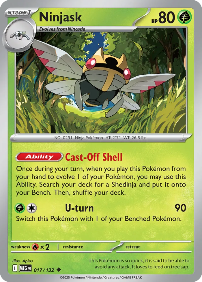 Ninjask #17 Mega Evolution Pokemon card