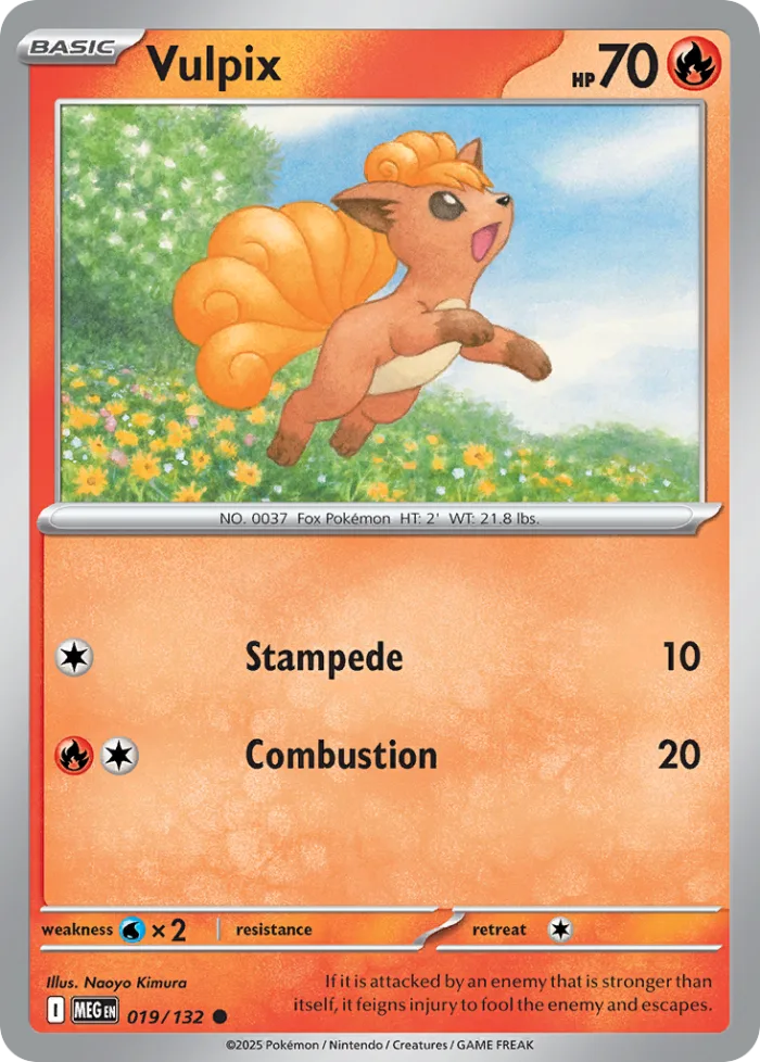 Vulpix #19 Mega Evolution Pokemon card