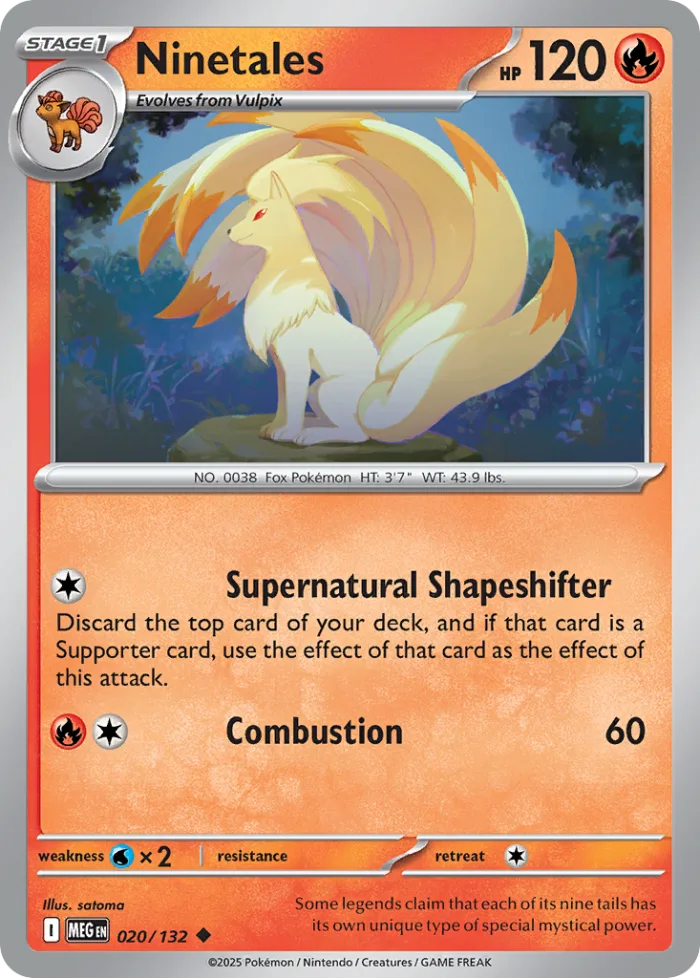 Ninetales #20 Mega Evolution Pokemon card