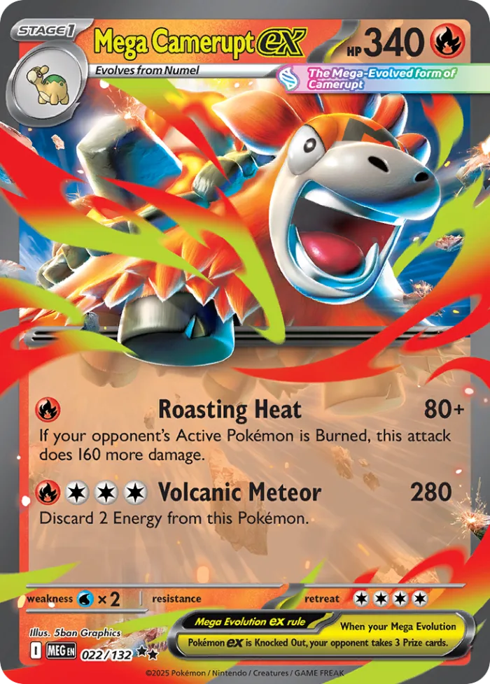 Mega Camerupt ex #22 Mega Evolution Pokemon card