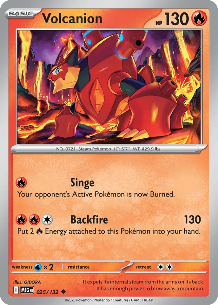 Volcanion #25 Mega Evolution Pokemon card