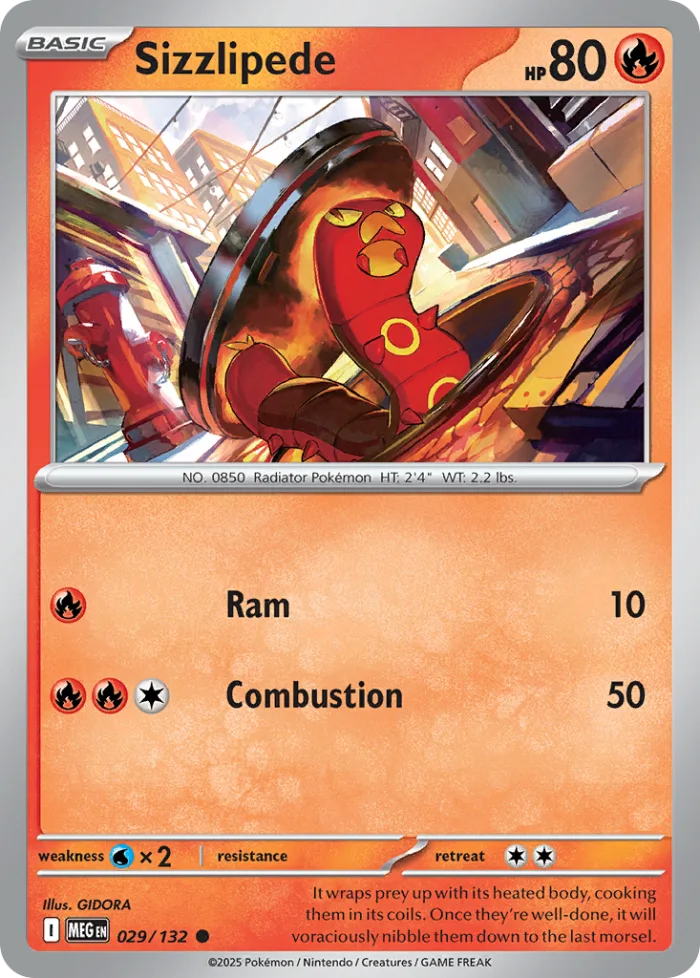 Sizzlipede #29 Mega Evolution Pokemon card