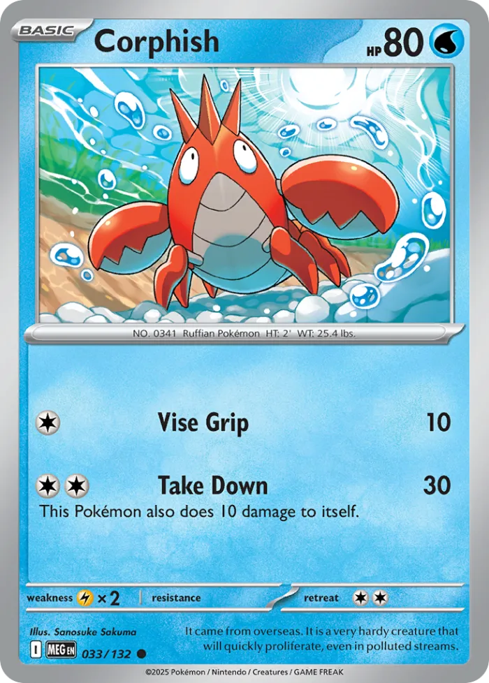 Corphish #33 Mega Evolution Pokemon card