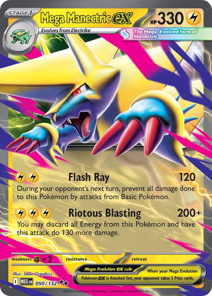 Mega Manectric ex #50 Mega Evolution Pokemon card