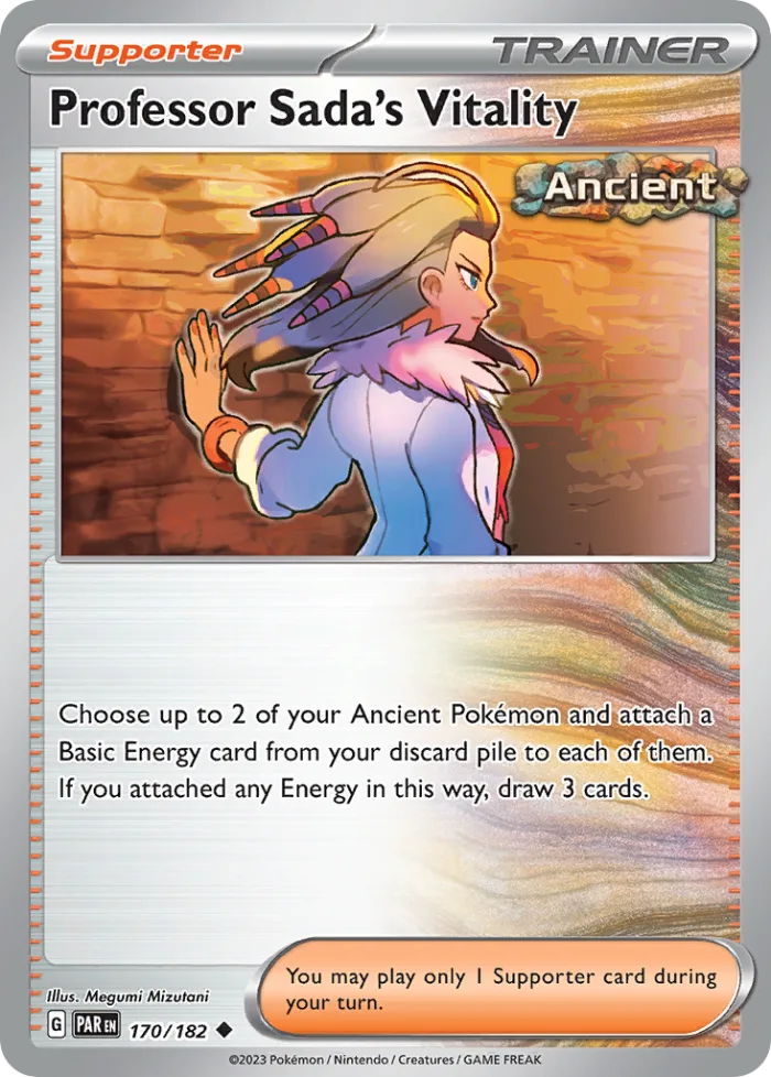 Professor Sada's Vitality #170 Paradox Rift Pokemon card