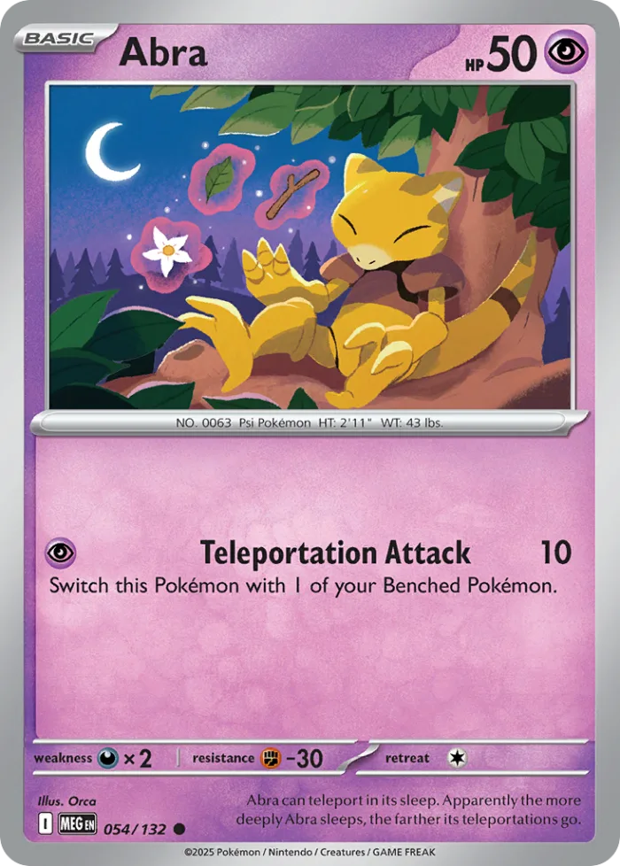 Abra #54 Mega Evolution Pokemon card