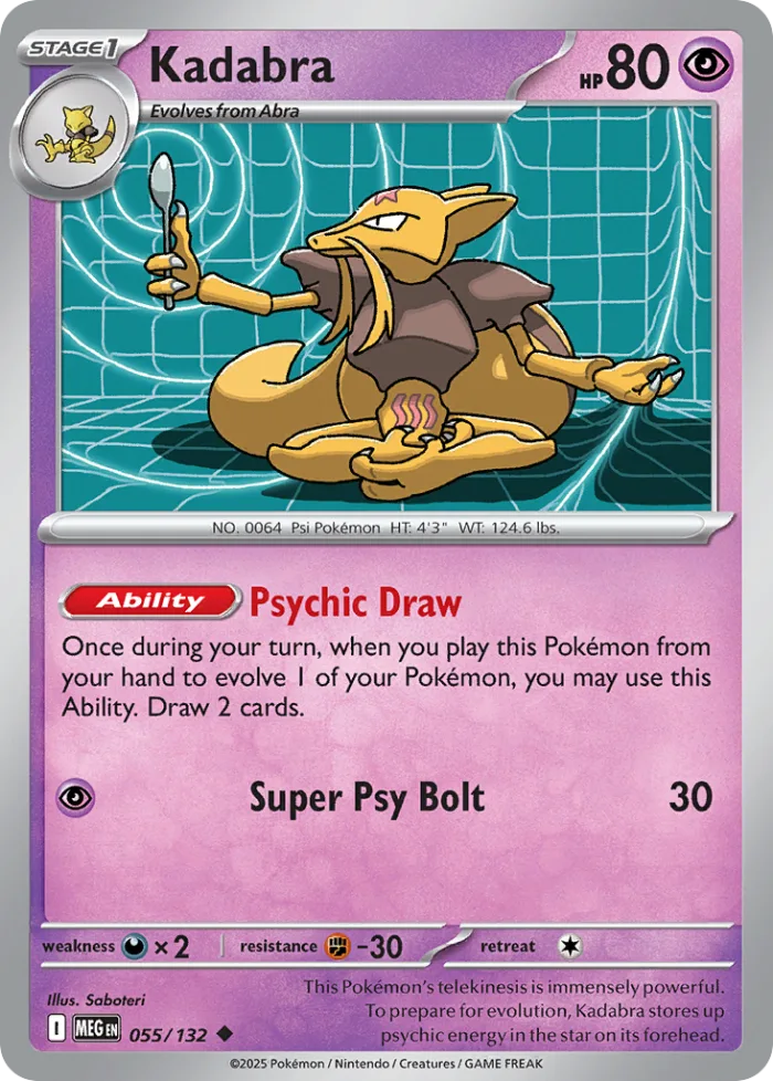 Kadabra #55 Mega Evolution Pokemon card