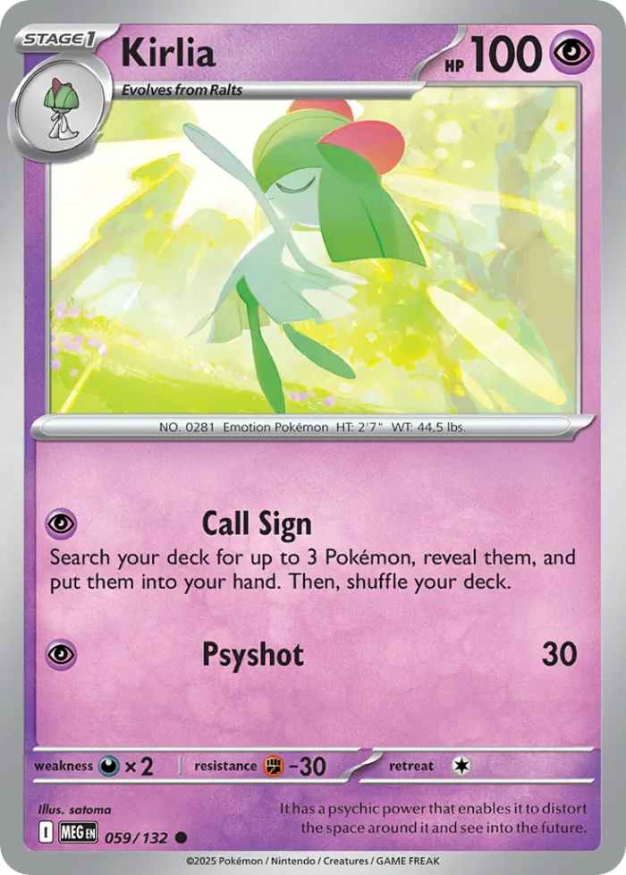 Kirlia #59 Mega Evolution Pokemon card