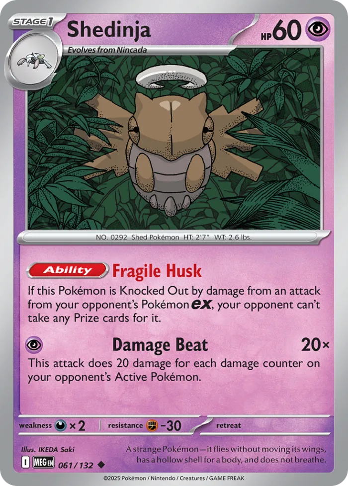 Shedinja #61 Mega Evolution Pokemon card