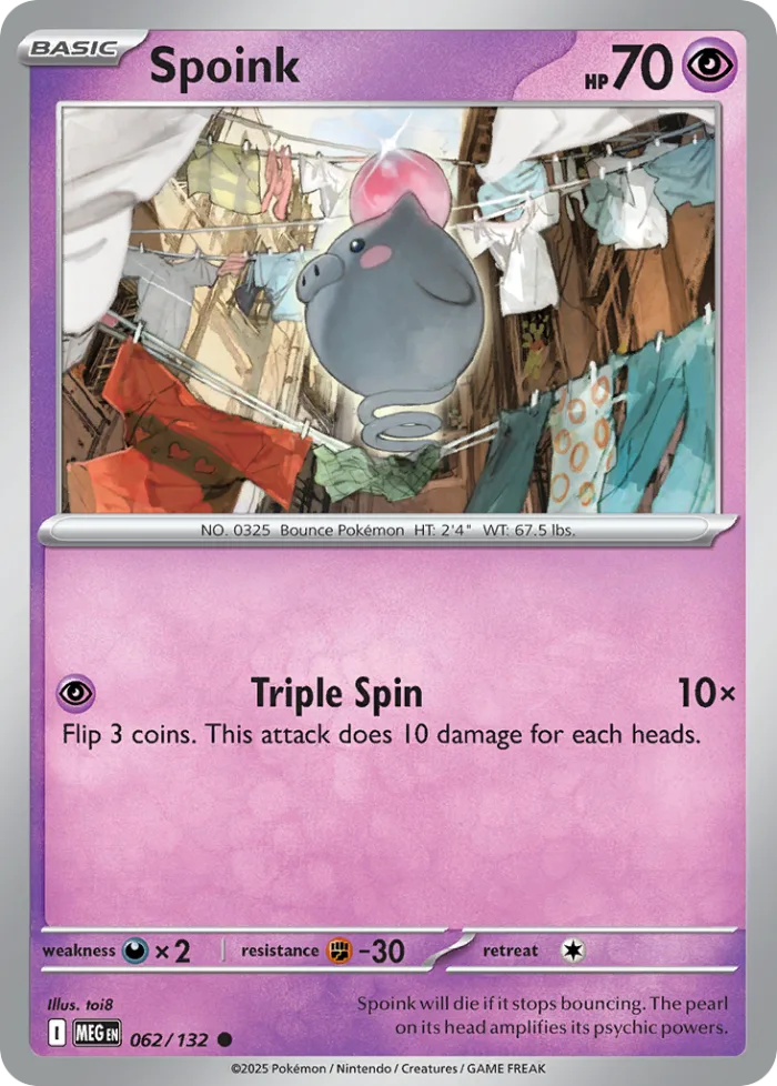 Spoink #62 Mega Evolution Pokemon card