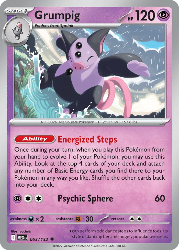 Grumpig #63 Mega Evolution Pokemon card