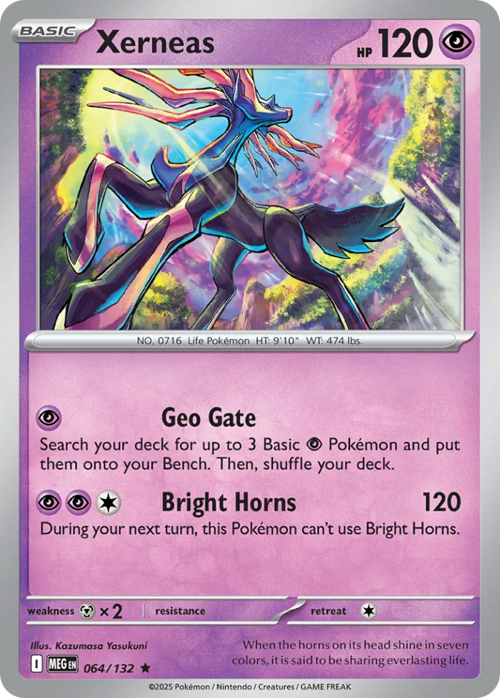 Xerneas #64 Mega Evolution Pokemon card