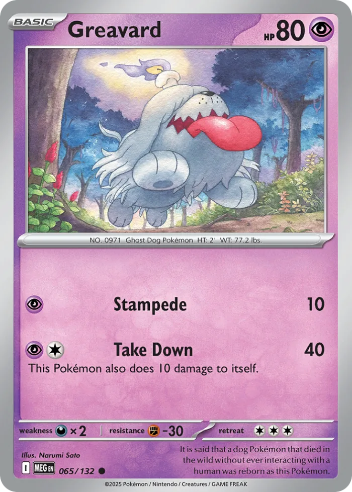 Greavard #65 Mega Evolution Pokemon card