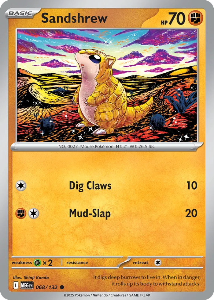 Sandshrew #68 Mega Evolution Pokemon card