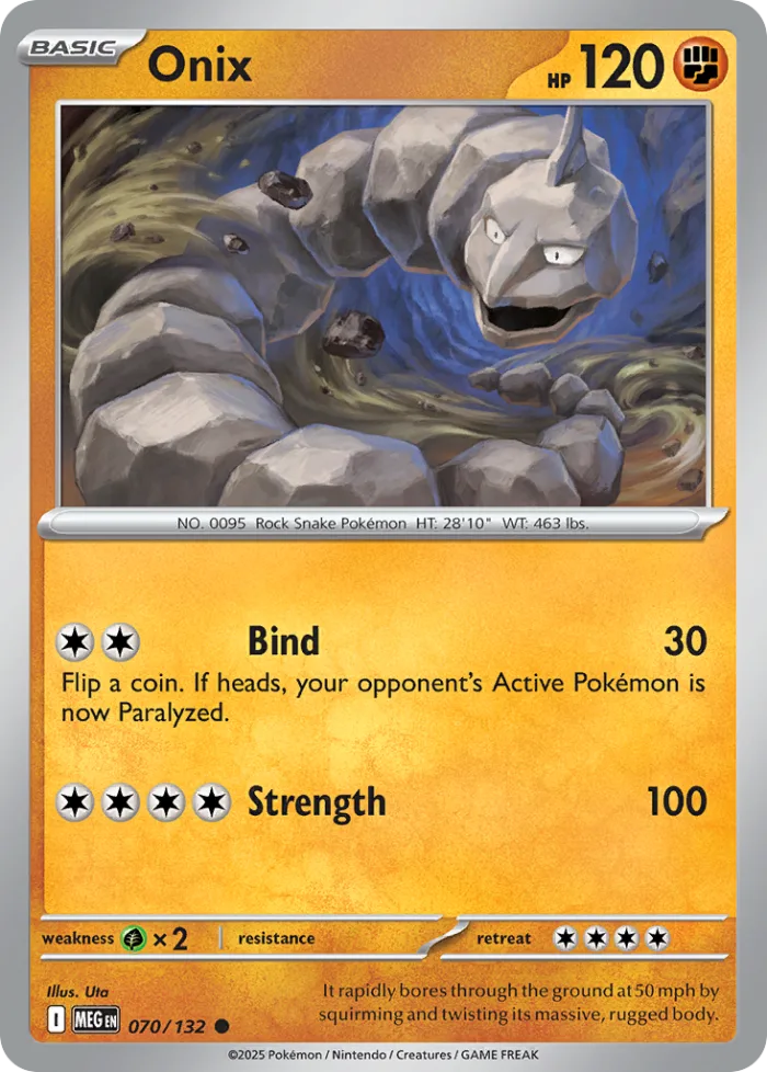 Onix #70 Mega Evolution Pokemon card