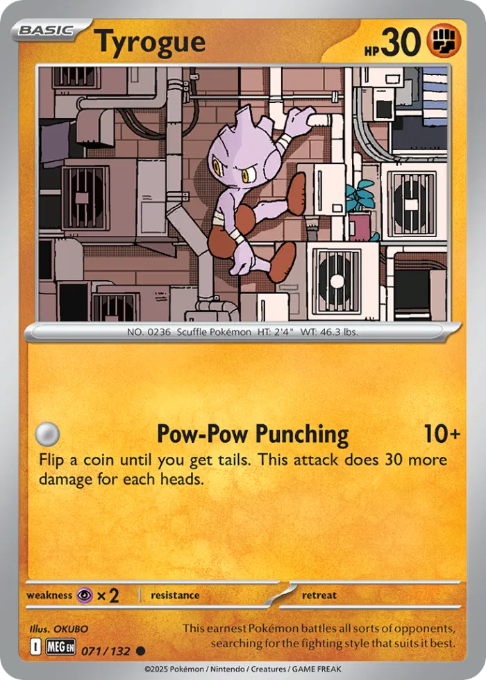Tyrogue #71 Mega Evolution Pokemon card