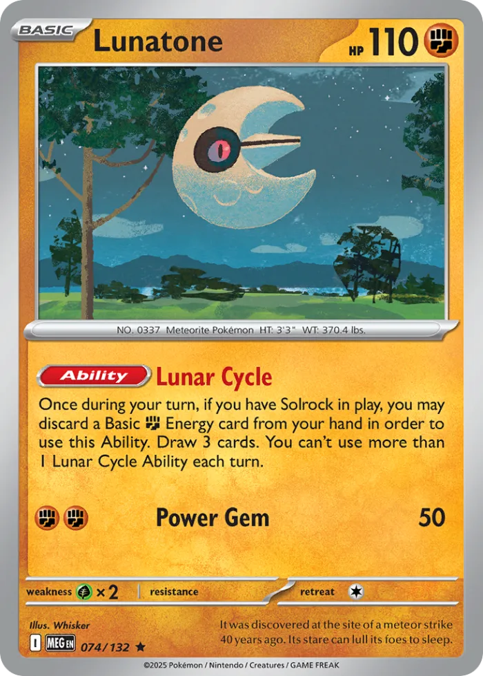 Lunatone #74 Mega Evolution Pokemon card