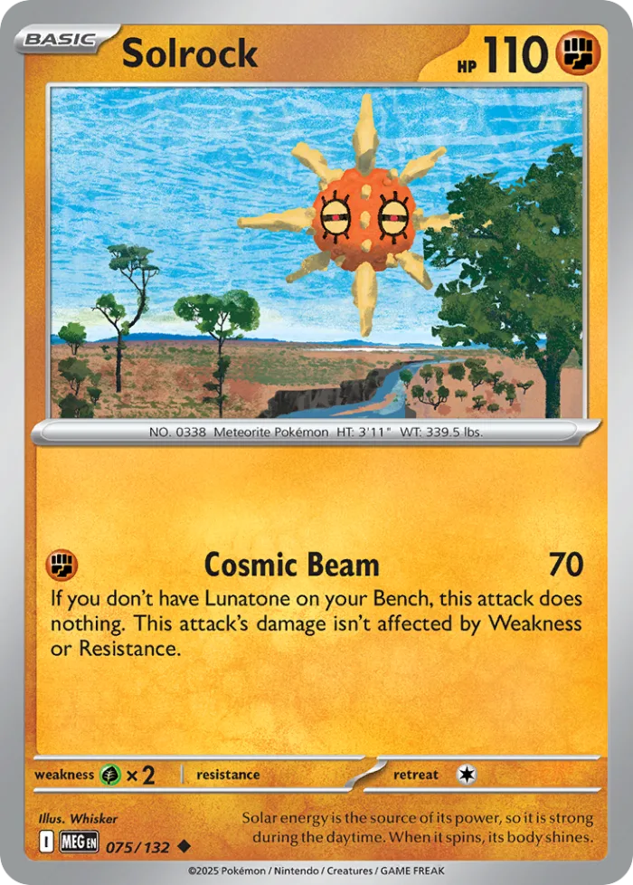 Solrock #75 Mega Evolution Pokemon card