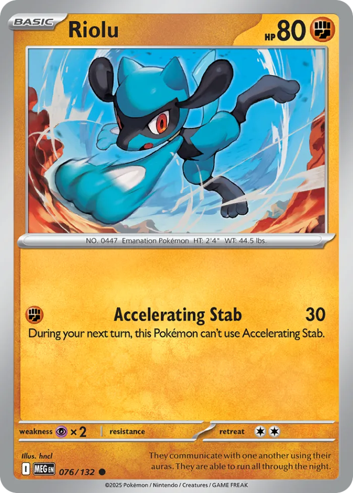 Riolu #76 Mega Evolution Pokemon card