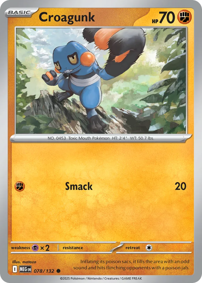 Croagunk #78 Mega Evolution Pokemon card