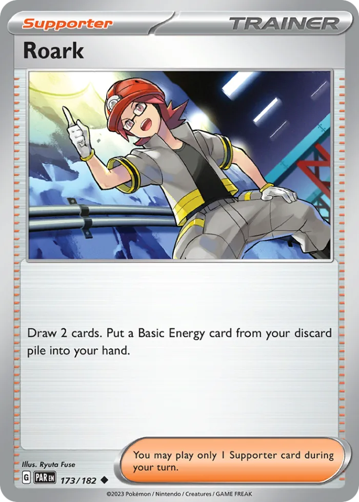 Roark #173 Paradox Rift Pokemon card