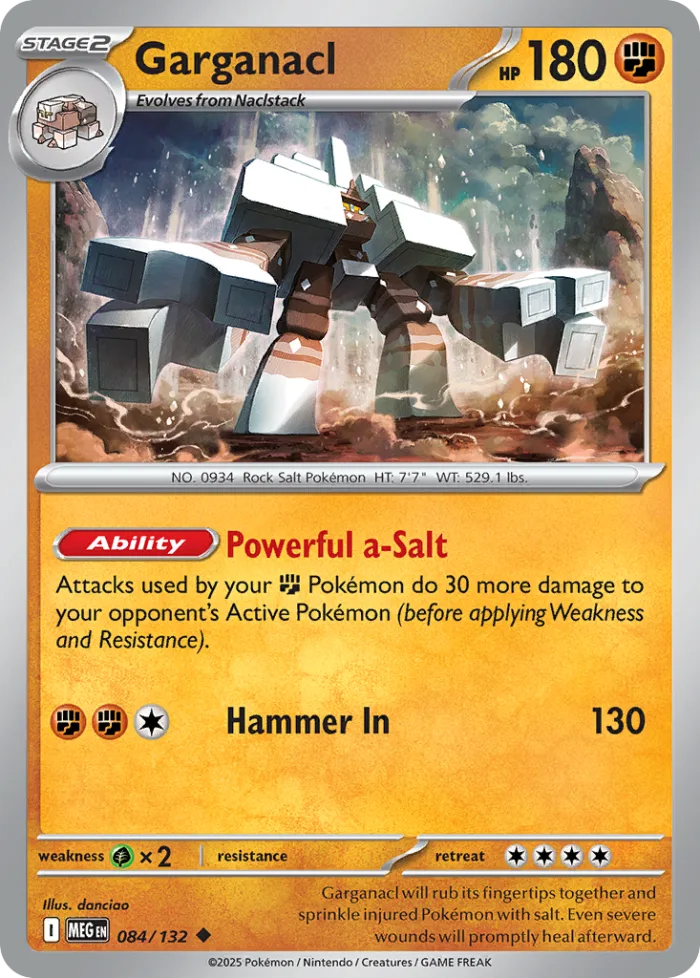 Garganacl #84 Mega Evolution Pokemon card