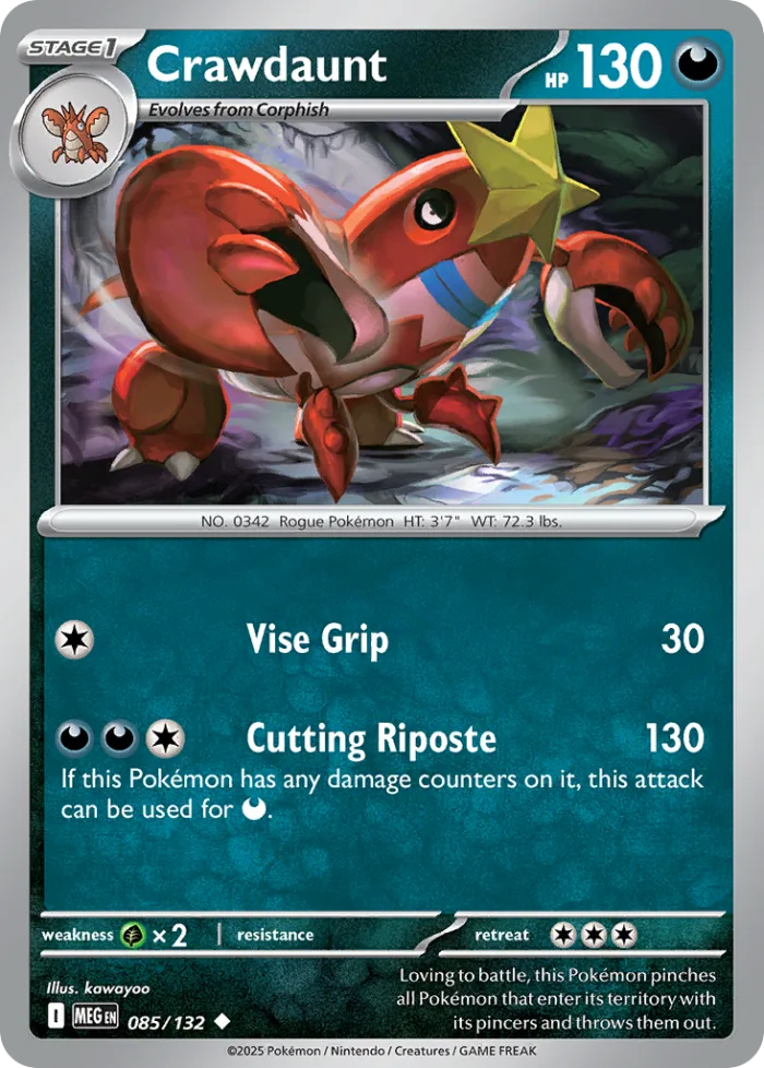 Crawdaunt #85 Mega Evolution Pokemon card