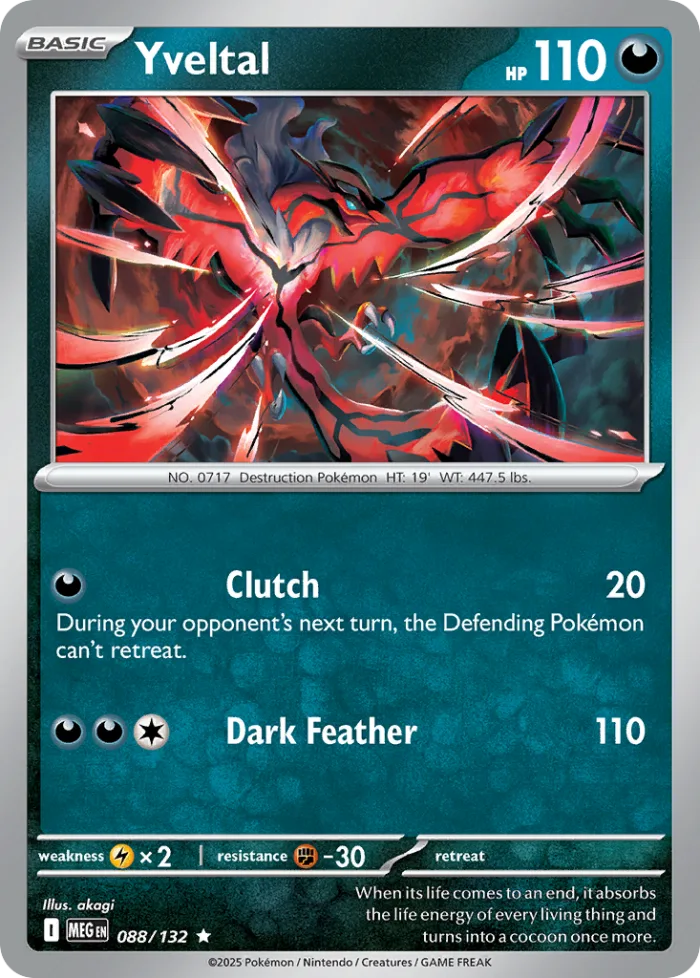 Yveltal #88 Mega Evolution Pokemon card
