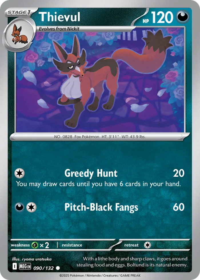 Thievul #90 Mega Evolution Pokemon card