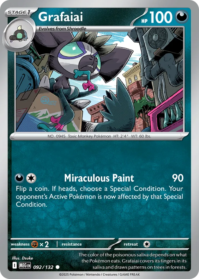 Grafaiai #92 Mega Evolution Pokemon card